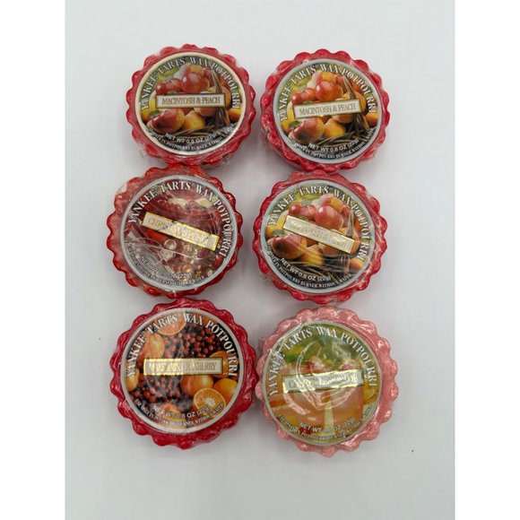 Set of 6 Yankee Candle Wax Potpourri Tart Melts Mandarin Cranberry, Macintosh & - Picture 6 of 10